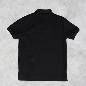 Camiseta Deportiva de Lujo para Hombre, Lisa, con Logotipo Personalizado Serigrafiado, Mezcla de Poliéster/Algodón, Negra, Talla Grande, Informal - Product Image 4