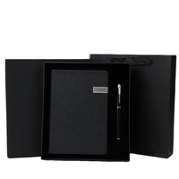 Individuelles Logo Luxus Nachfüllbares Schreibwaren-Set Notizbuch Geschenkset Business Büro USB Tagebuch Blaues PU-Leder A5 Journal Mit Stift
