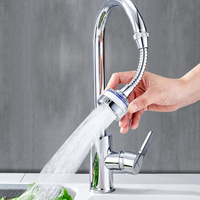 Pulvérisateur de tête de robinet de cuisine avec filtre à eau, Booster anti-éclaboussures économiseur d'eau robinet rotatif 360 aérateur pour robinet d'évier