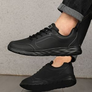 Zapatillas Deportivas para <span class=keywords><strong>Hombre</strong></span> 2026, Diseño Original, Parte Superior de PU Impermeable, Suela Ligera de EVA, Tallas Grandes, Color Negro, Estilo Plano para Caminar - Product Image 3