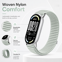 Bracelet de montre en nylon respirant pour Xiaomi Smart Band 8 9 10 NFC, sangle tissée à texture montagne pour les sports de plein air et le confort quotidien