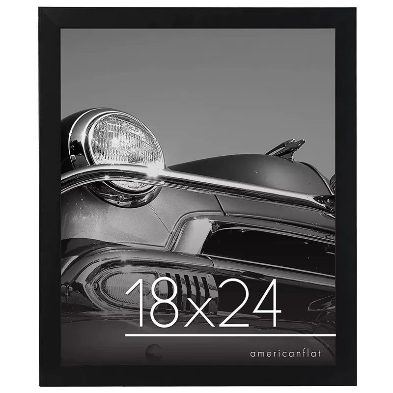 11x17 pollici all'ingrosso a buon mercato personalizza la cornice per Poster con foto in legno nero con montaggio creativo contemporaneo