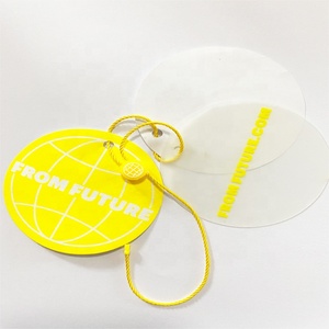 Biểu Tượng Tùy Chỉnh Hình Dạng Vòng Tròn Các Tông Quần Áo Treo Thẻ Sang Trọng Rõ Ràng Giấy PVC In Thẻ Cho Giày Dép Và Hàng May Mặc - Product Image 5