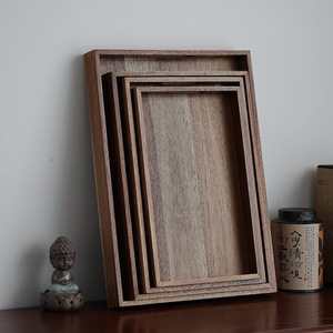 Acacia Wood <b>Tea</b> <b>Tray</b> Rectangular With Handle For Serving Food And Drinks - Product Image 4