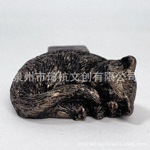 Figurines d'animaux de petite taille en faux bronze, chien, chat, lapin, ornements décoratifs pour salon, style moderne, lot de plusieurs pièces - Product Image 5