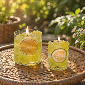 Bougie parfumée Cottage Healing, en verre, avec cristaux, au parfum de boisson pétillante au citron, pour une ambiance chaleureuse de Noël, idéale comme cadeau de décoration intérieure - Product Image 3