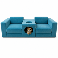 Canapé double moderne pour animaux de compagnie, lit amovible et lavable pour animaux, design carré écologique rembourré en éponge pour appartement et villa