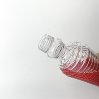 Diseño de rosca logotipo personalizado color claro irregular Reutilizable Botella de vidrio para beber jugo