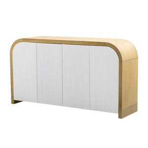 59.8'' Modern Solid Wood Sideboard Buffet <b>Cabinet</b> with Arched Ceiling 4-Door <b>Pine</b> Veneer Storage and Easy Assembly - Product Image 5