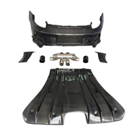 Body Kit Serat Karbon Asli Gaya Gt3RS untuk Bumper Belakang dan Pipa Knalpot Porsche 911 992