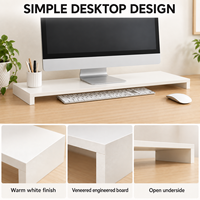 Penyangga Monitor Kayu Ergonomis Rak Penyimpanan Desktop dengan Laci untuk Komputer Laptop Meja Kantor