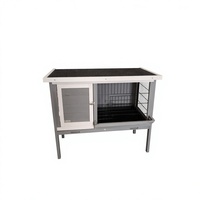 [En stock] Cage à lapin populaire en bois de sapin, nichoir en bois avec grillage