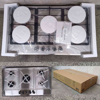 Table de cuisson à gaz encastrée à 5 brûleurs en verre trempé de 86cm Cuisinière domestique à économie de gaz en acier inoxydable approuvée CE