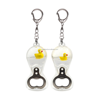 Ouvre-bouteille de bière en acrylique véritable avec canard flottant à l'intérieur, aimants de réfrigérateur, thème marin, souvenir touristique, porte-clés créatif