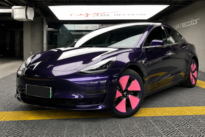 ฟิล์มตกแต่งภายนอกรถยนต์ สีดำม่วง เงาสูง PET Vinyl Wrap หนา 6.5 มิล ฟิล์มเปลี่ยนสีรถยนต์แบบม้วน สำหรับตกแต่งรถยนต์ - Product Image 2