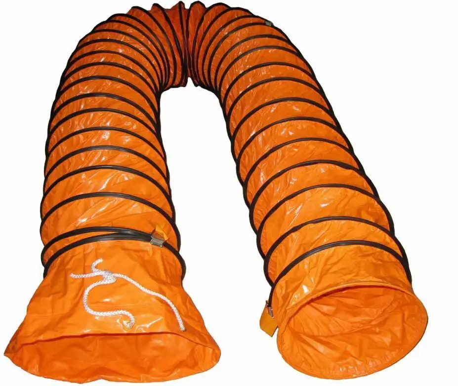 Heavy Duty Conditioning Pvc Insulated Flexible Spiral Tunnel Ventilation Hose Positive Pressure Exhaust Duct