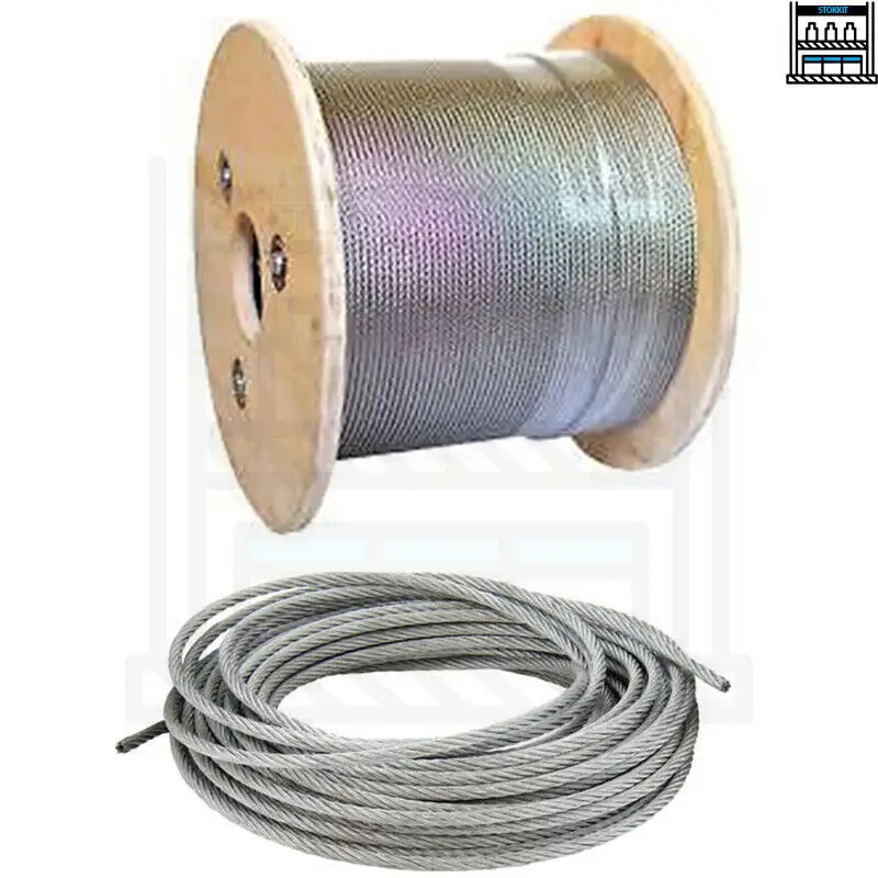 Câble métallique de levage en acier galvanisé, 1mm, 2mm, 3mm, 4mm, 5mm, 6mm, 8mm, 10mm