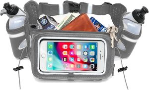 Free Sample High Quality Hydration <b>Running</b> Belt Fuel Marathon Waist Pouch for Runners Jogging Cycling Biking Waist Belt for Men - Product Image 5