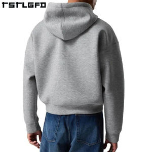 Fabricants écologiques Heavyweight 100% Cotton Zipper Hoodie 500gsm Oversized Boxy Cropped Digital Printing pour l'hiver - Product Image 4