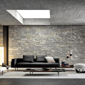 Canapé moderne en cuir Mobilier de salon Style italien Canapé en bois - Product Image 1