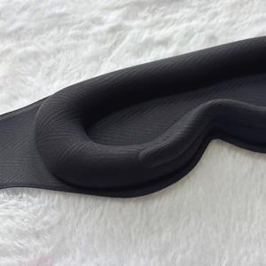 Masque de sommeil 3D personnalisé noir, masque lesté doux avec 80g de billes de verre pour le soulagement du stress, avec velcro silencieux - Product Image 6