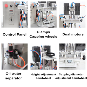 HZPK DHZ-550B Semi Automatic Desktop Electric Pneumatic Olive Oil Water Plastic <b>Trigger</b> <b>Spray</b> <b>Bottle</b> Press Screw Capping Machine - Product Image 3