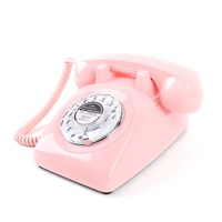 Téléphone rétro de style antique avec fonction enregistreur vocal intégré et haut-parleur - Décoration fonctionnelle à cadran rotatif pour la maison