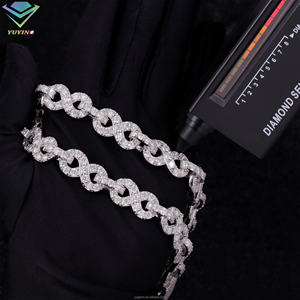 Bracelet/collier infini en argent 925 plaqué or 18 carats avec moissanite VVS Hiphop, certificat GRA, taille brillant ronde, sertissage griffe - Product Image 5
