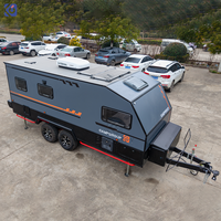 Caravane tout-terrain CAMPTRL aux normes australiennes, 17 pieds, caravane de luxe en fibre de verre avec grand canapé-lit, caravane familiale hybride