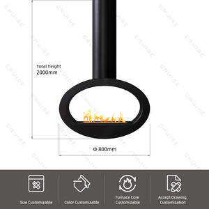CRUISE <span class=keywords><strong>Moderne</strong></span> 360 Degrés Plafond Rotation Cheminée Intérieure 800mm <span class=keywords><strong>Suspendu</strong></span> Bio Ethanol Poêle pour Hôtels Villa <span class=keywords><strong>Moderne</strong></span> Suspendue - Product Image 4
