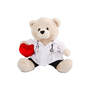 Urso de pelúcia, uniforme de presente de hospital para crianças, brinquedo de pelúcia, oem