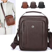 Tas Selempang Pria PU Fashion Grosir, Anti Air, Anti Gores, Multi Kantong, Tas Kurir Crossbody, Tas Jinjing, Tas Travel