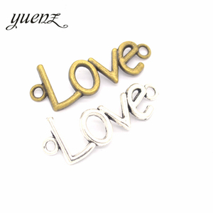 Yuenz kim loại bảng chữ cái chữ tình yêu Charms đối với trang sức làm DIY làm bằng tay phụ kiện 39*15 mét S103 - Product Image 5