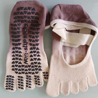 Chaussette de yoga à sangle croisée Chaussette de yoga Pilates de couleur dégradée Chaussette de studio pour yoga et pilates