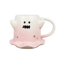 Mug en céramique Halloween, motif fantôme et citrouille mignons, réutilisable, mug à café effrayant avec couvercle, compatible lave-vaisselle et micro-ondes, cadeau d'affaires, inspiré de la fantaisie