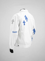 Veste en jean tendance Penpace Garment 2026 avec broderie patchwork, streetwear, veste homme remarquable