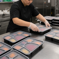 Boîte à bento jetable en plastique PP de qualité alimentaire pour micro-ondes, contenants alimentaires à emporter, étanches, rectangulaires, avec compartiments
