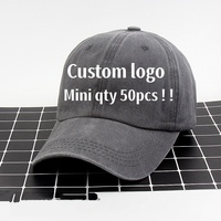 Gorra de Béisbol Estilo Urbano 2555 con Mezclilla de Algodón Lavado Vintage y Logotipo Impreso Personalizado, Gorra Versátil para Otoño e Invierno