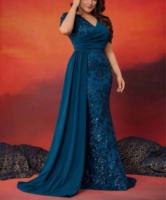 Robes de soirée luxueuses pour femmes grandes tailles, col en V, paillettes, longues robes de soirée formelles, robes de mariée élégantes sirène pour demoiselles d'honneur