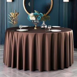 Luxury Satin Champagne Gray Round <strong>Table</strong> <strong>Cloth</strong> Decoration Solid Color Multiple Size for Weddings Parties Banquet Conference - Product Image 5