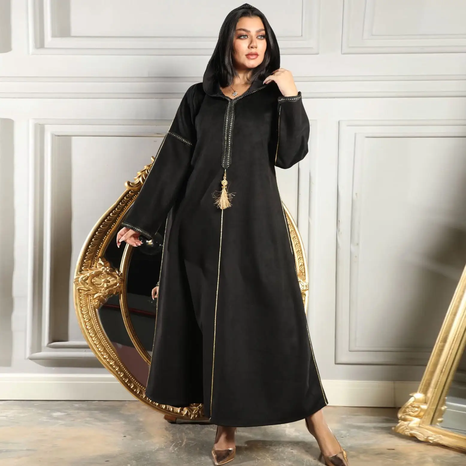 Klv — robe Hijab en Satin pour femmes, Ramadan, Eid Mubarak, élégante, couleur unie, taille fine, balançoire, arabe, turquie, vêtements islamiques, nouvelle collection 2022