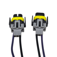 Soket Lampu Mobil H8 H9 H11 2 Pin Adaptor Betina Plastik Konektor Lampu LED Lampu Kabut Kabel Pigtail Harness Kabel