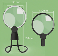 5F-8039-6 New Model Round High Powered LED Neck Wearing Magnifier Rechargeable Magnetic Detachable Magnifying Glasses