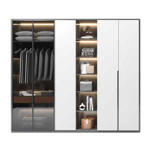 Tùy chỉnh nhà sang trọng phong cách phòng ngủ công suất cao treo tường kính cửa tất cả nhôm có thể gập lại điều chỉnh biệt thự tủ quần áo - Product Image 5