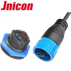 Cable Jnicon de alta calidad macho hembra impermeable IP67 terminal USB rápido USB3.0 M25 conector de cable