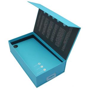 Scatole magnetiche in cartone rigido <span class=keywords><strong>blu</strong></span> a forma di <span class=keywords><strong>libro</strong></span> personalizzato con goffratura e rivestimento UV riciclabile eco-friendly per telefoni - Product Image 4