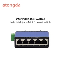 Switch Ethernet Industriel Mini Gigabit 1/2/4 Ports RJ45 SC/FC/SFP Fibre Optique Transmission 0-20KM -30°C~+75°C Compact