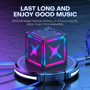 RGB Dazzle <span class=keywords><strong>X</strong></span> Ma Thuật Cube Âm Thanh Loa Màu Đen Samurai <span class=keywords><strong>Mini</strong></span> Ngoài Trời BT Không Dây Chàng Trai FM Loa - Product Image 5