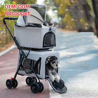 Carrito de Paseo para Mascotas Multifuncional de Dos Niveles, Desmontable, Convertible, Plegable a Mano, para Viajes al Aire Libre