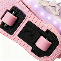 Chaussures à roulettes LED pour enfants, roues en PU, boucle rotative, baskets unisexes pour garçons et filles, chaussures de patinage d'extérieur, vente en gros Ruidongle